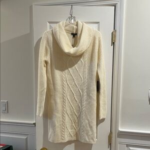 Express Ivory Cowl Neck Sweater Dress